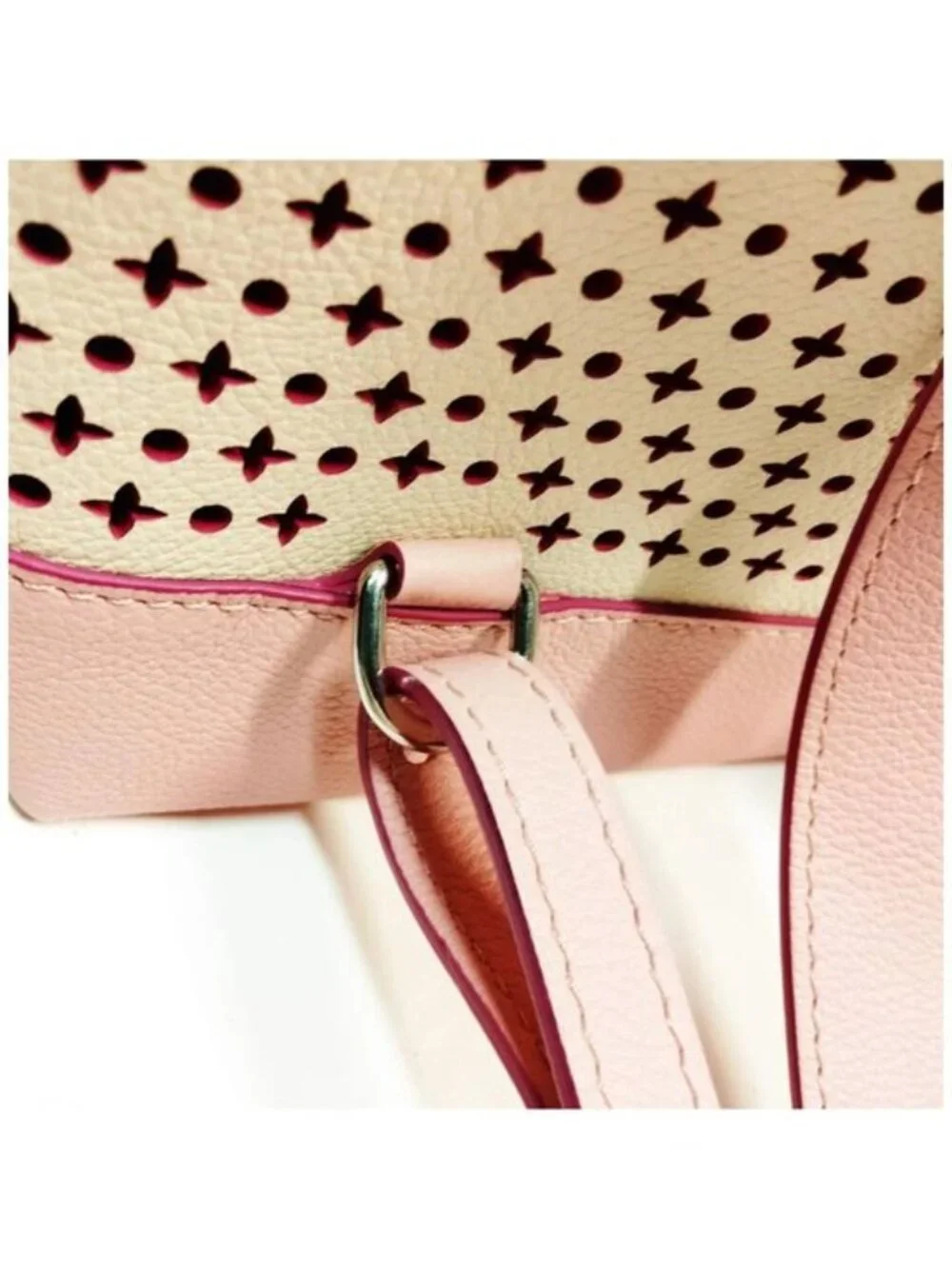 Authentic Louis Vuitton Lockme Pink Perforated Backpack